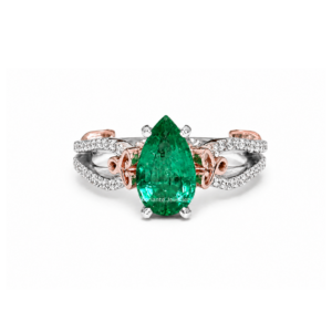 Vintage Pear-Cut Emerald Ring, RNG-001