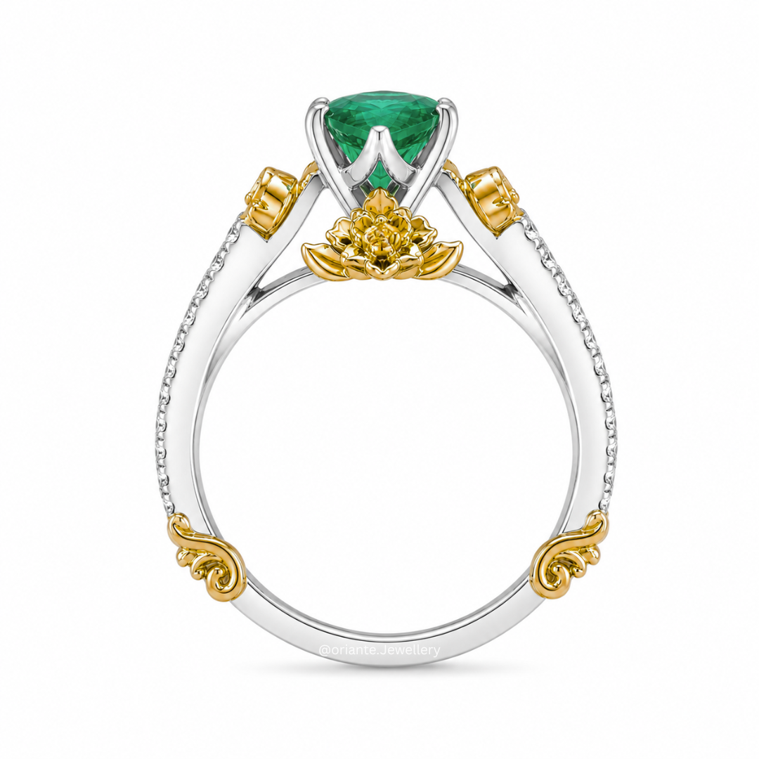 Vintage Pear-Cut Emerald Ring, RNG-002 - Image 2