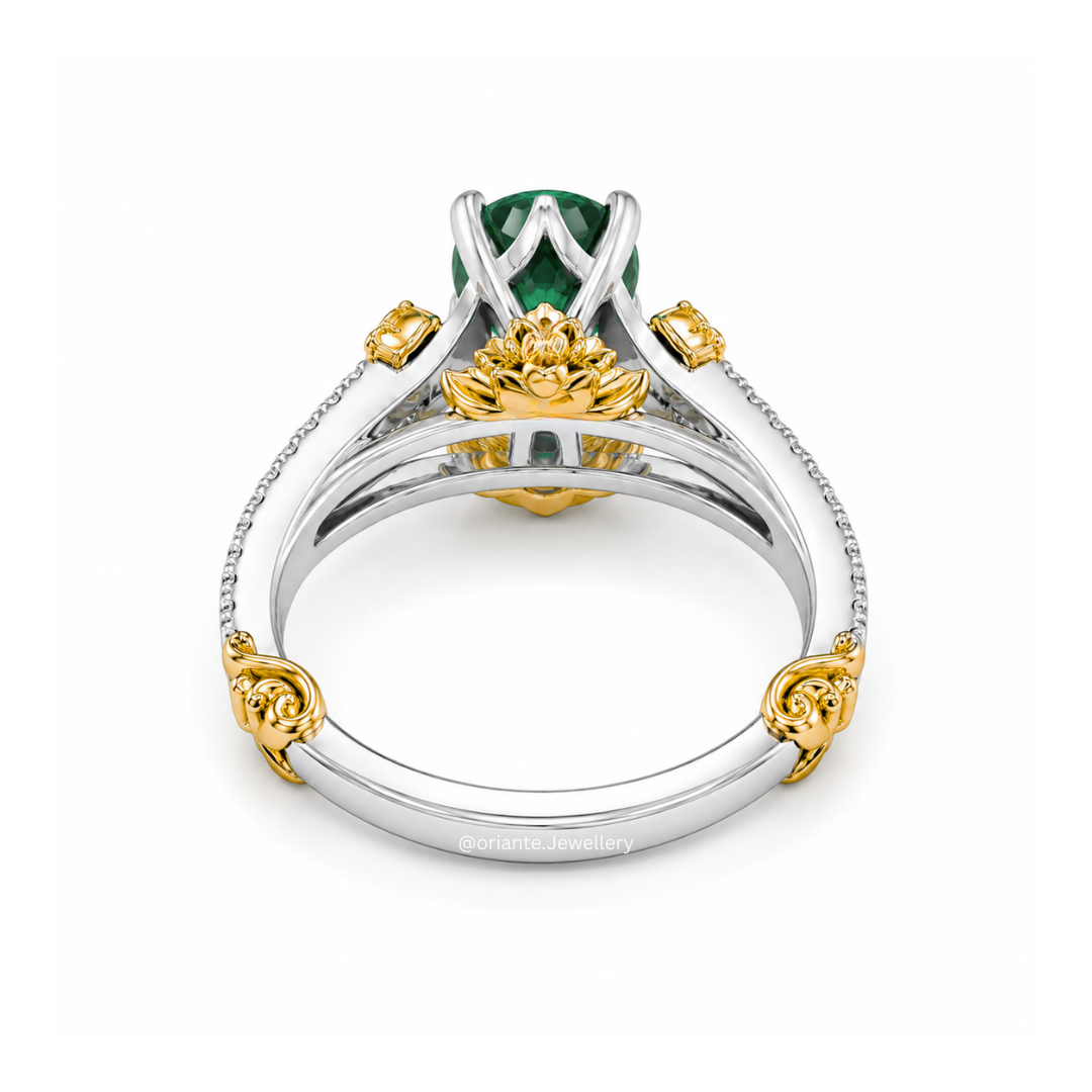 Vintage Pear-Cut Emerald Ring, RNG-002 - Image 3